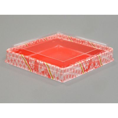 寿司容器　ちらし寿司容器 UFハカマ折ヒシ小花織セット(N)　600枚(50枚×12) 0196681003170　シーピー化成（直送品）