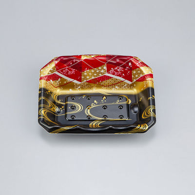 刺身トレー SFサシミ62 海霧黒赤 本体　1200枚(50枚×24) 0271262003615　シーピー化成（直送品）