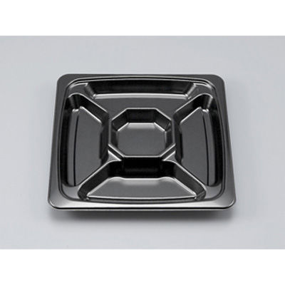 オードブル容器　SFオードブル角20黒本体　320枚(10枚×32) 0272502000525　シーピー化成（直送品）