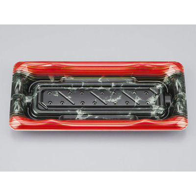 寿司容器　SF港14 大理石赤 本体　1200枚(50枚×24) 0276414006155　シーピー化成（直送品）