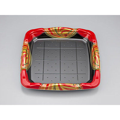 寿司容器　SF剛力3 風雅赤本体　240枚(10枚×24) 0276603002855　シーピー化成（直送品）