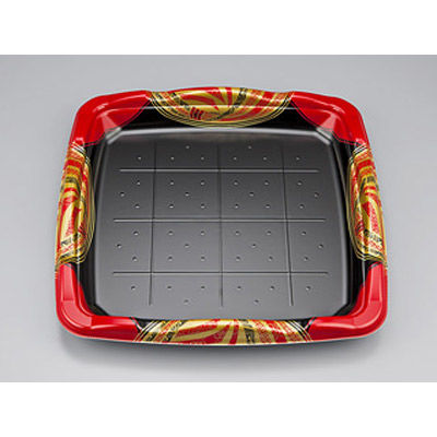 寿司容器　SF剛力4 風雅赤本体　240枚(10枚×24) 0276604002855　シーピー化成（直送品）