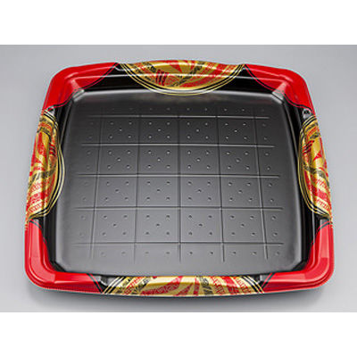 寿司容器　SF剛力6 風雅赤本体　100枚(10枚×10) 0276606002855　シーピー化成（直送品）