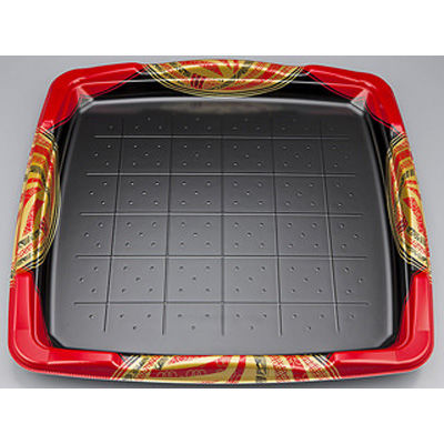 寿司容器　SF剛力7 風雅赤本体　100枚(10枚×10) 0276607002855　シーピー化成（直送品）