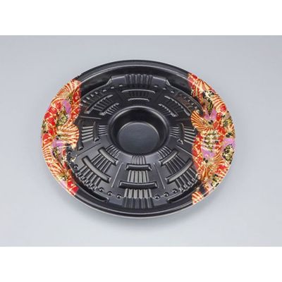 オードブル容器　SF新プレート丸23きらび赤本体　480枚(10枚×48) 0277323002365　シーピー化成（直送品）