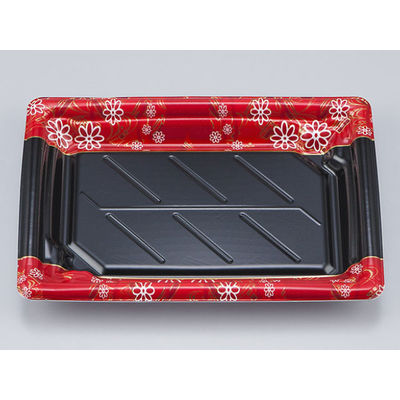 寿司容器　SF和角24 花格子赤本体　900枚(50枚×18) 0278024007265　シーピー化成（直送品）