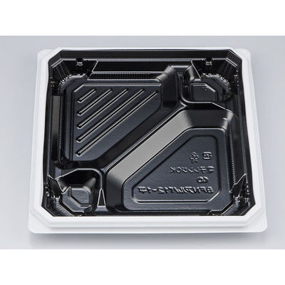 弁当容器　BFNアルバ12-1平 BW本体　400枚(50枚×8) 0280112117235　シーピー化成（直送品）