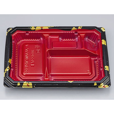 弁当容器　BFNアルバ27-1 輪島内赤本体　600枚(50枚×12) 0280127018315　シーピー化成（直送品）