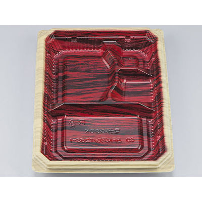 弁当容器　BFNアルバ28S-1 和もく赤本体　600枚(50枚×12) 0280128511815　シーピー化成（直送品）
