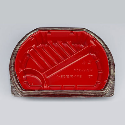 弁当容器　BFN味音(みおん)32-1 銀木赤本体　600枚(50枚×12) 0281032014315　シーピー化成（直送品）