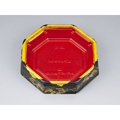 弁当容器　BFハカマ集八角17みやこ扇赤本体N　600枚(50枚×12) 0748517006185　シーピー化成（直送品）