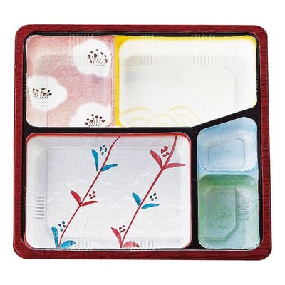 タカギ産業 仕出弁当 TSR-BOX70-70 中仕切 柄付 300枚(50枚×6) 2003506 1ケース(300枚入(50枚×6袋))（直送品）