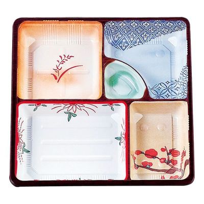 タカギ産業 仕出弁当 TSR-BOX80-80 中仕切 柄付 300枚(50枚×6) 2003511 1ケース(300枚入(50枚×6袋))（直送品）