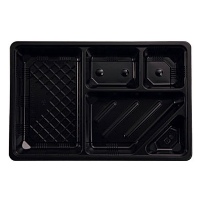 仕出弁当 TSR-BOX90-60(2) 中仕切 黒 300枚(50枚×6) 2003515 1ケース(300枚入(50枚×6袋))（直送品）