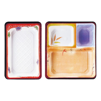 仕出弁当 TSR-BOX90-60(3) 中仕切 柄付 300枚(50枚×6) 2003521 1ケース(300枚入(50枚×6袋))（直送品）