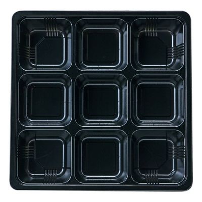 仕出弁当 TSR-BOX70-70(3) 中仕切 黒 300枚(50枚×6) 2003533 1ケース(300枚入(50枚×6袋))（直送品）