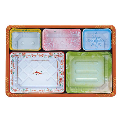 仕出弁当 TSR-BOX90-60(4) 中仕切 柄付 300枚(50枚×6) 2003545 1ケース(300枚入(50枚×6袋))（直送品）