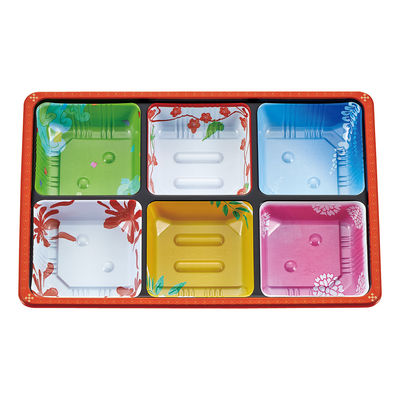 仕出弁当 TSR-BOX90-60(6) 中仕切 柄付 300枚(50枚×6) 2003563 1ケース(300枚入(50枚×6袋))（直送品）