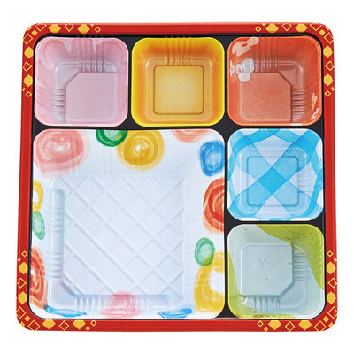 仕出弁当 TSR-BOX70-70(4) 中仕切 柄付 300枚(50枚×6) 2003581 1ケース(300枚入(50枚×6袋))（直送品）