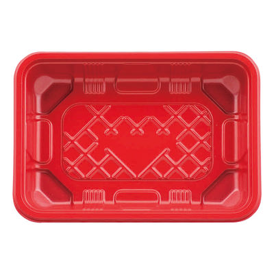 タカギ産業 弁当容器 TSR-10 赤黒 本体 1200枚(100枚×12) 2004617 1ケース(1200枚入(100枚×12袋))（直送品）