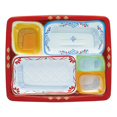 弁当容器 TSR-24ー20(2) 柄付 本体 800枚(50枚×16) 2004859 1ケース(800枚入(50枚×16袋))（直送品）