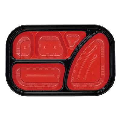 タカギ産業 弁当容器 TSR-85-55B 赤黒 本体 800枚(50枚×16) 2005568 1ケース(800枚入(50枚×16袋))（直送品）