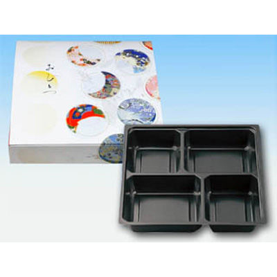 仕出弁当 70-70おひとつワンピース・中仕切70-70黒セット 300枚(50枚×6) BSBP-00822（直送品）