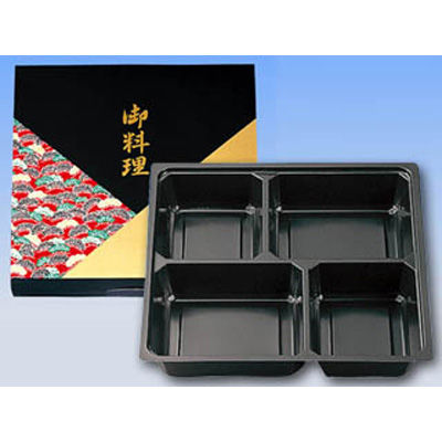 仕出弁当 70-70若松ワンピース・中仕切70-70黒セット 300枚(50枚×6) BSBP-01301（直送品）