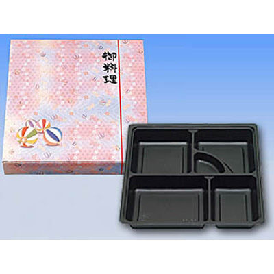 仕出弁当 80-80恋夢ワンピース・中仕切80-80黒セット 300枚(50枚×6) BSBP-05032（直送品）
