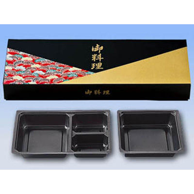 仕出弁当 110-40若松ワンピース・中仕切110-40黒セット 400枚(50枚×8) BSBP-09604（直送品）