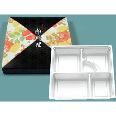 仕出弁当 80-80黒椿ワンピース・中仕切80-80白セット 300枚(50枚×6) BSBP-30114（直送品）