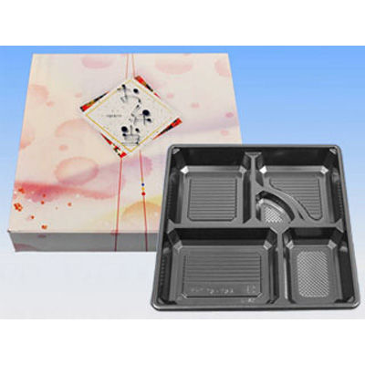 仕出弁当 75-75唯結ワンピース・中仕切75-75黒セット 300枚(50枚×6) BSBP-34032（直送品）