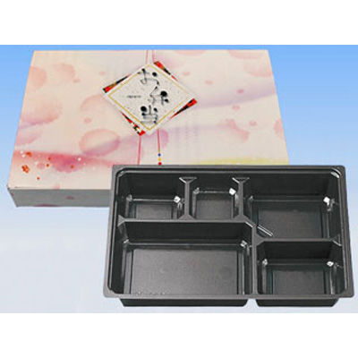 仕出弁当 85-60唯結ワンピース・中仕切85-60A黒セット 300枚(50枚×6) BSBP-34120（直送品）