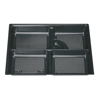 北原産業 弁当容器 中仕切115-80 黒 80枚(20枚×4) CB11582 1ケース(80枚入(20枚×4袋))（直送品）
