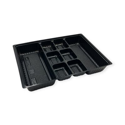 北原産業 弁当容器 中仕切80-55 C-2黒 300枚(50枚×6) CB-8058 1ケース(300枚入(50枚×6袋))（直送品）