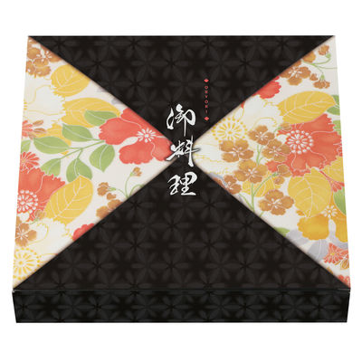 北原産業 弁当容器 黒椿 ワンピース紙ボックス本体 300枚(50枚×6) CE-7511 1ケース(300枚入(50枚×6袋))（直送品）