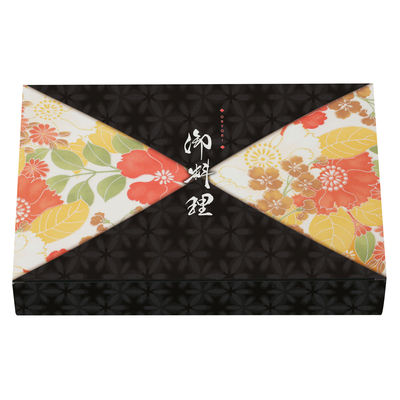 北原産業 弁当容器 黒椿 ワンピース紙ボックス本体 300枚(50枚×6) CE-807K 1ケース(300枚入(50枚×6袋))（直送品）