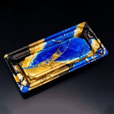 寿司容器　バイオPS 美枠寿司 1-4B せんれい青　800枚(50枚×16) FAPR074　リスパック（直送品）