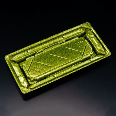 寿司容器　バイオPS 美枠寿司 1-4B ステラグリーン　800枚(50枚×16) FAPR076　リスパック（直送品）