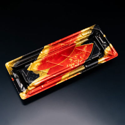 寿司容器　バイオPS 美枠寿司 1-5B せんれい赤　800枚(50枚×16) FAPR103　リスパック（直送品）