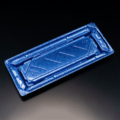 寿司容器　バイオPS 美枠寿司 1-5B ステラブルー　800枚(50枚×16) FAPR105　リスパック（直送品）