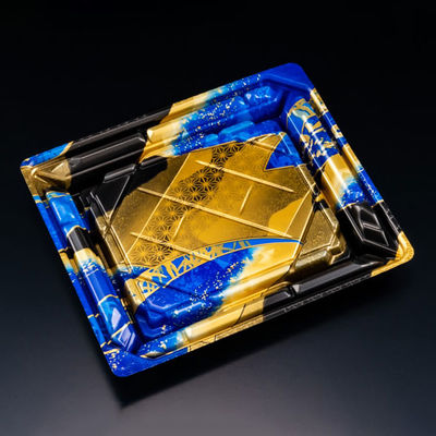 寿司容器　バイオPS 美枠寿司 2-3B せんれい青　800枚(50枚×16) FAPR254　リスパック（直送品）