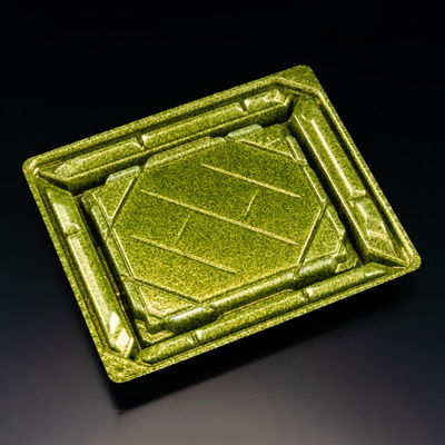 寿司容器　バイオPS 美枠寿司 2-3B ステラグリーン　800枚(50枚×16) FAPR256　リスパック（直送品）