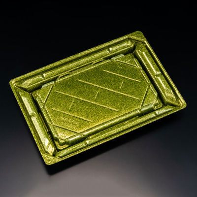 寿司容器　バイオPS 美枠寿司 2-4B ステラグリーン　600枚(50枚×12) FAPR286　リスパック（直送品）