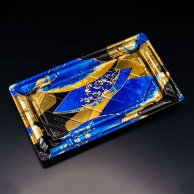 寿司容器　バイオPS 美枠寿司 2-5B せんれい青　600枚(50枚×12) FAPR314　リスパック（直送品）