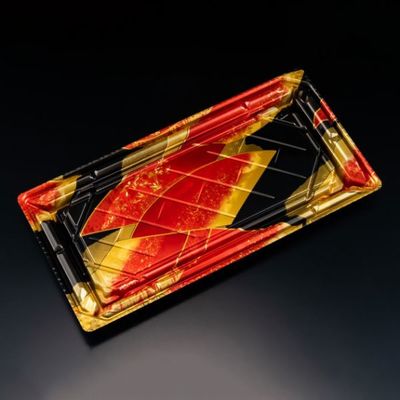 寿司容器　バイオPS 美枠寿司 2-6B せんれい赤　600枚(50枚×12) FAPR343　リスパック（直送品）