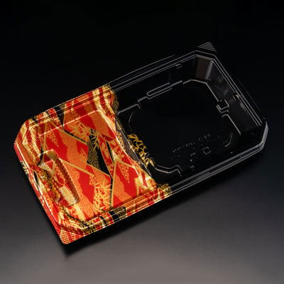 麺セット容器　バイオ 楽麺コンボ 26-15BA はれひ赤　600枚(50枚×12) RRAI421　リスパック（直送品）