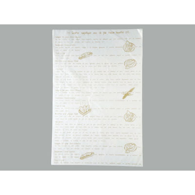 大阪ポリヱチレン販売 大阪ポリエチレン グラシンペーパー(レシピ柄)ベージュ 500枚 6643 1包(500枚入)（直送品）