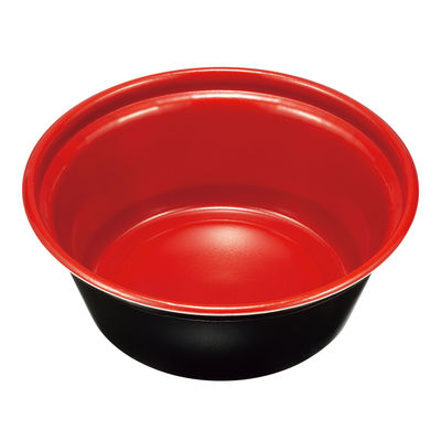どんぶり容器 KNB-200 本体 耐熱 赤黒 400枚(50枚×8) 14337 1ケース(400枚入(50枚×8袋))（直送品）
