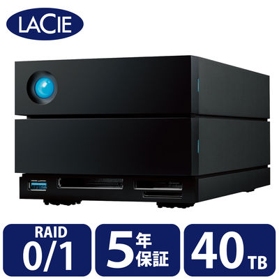 HDD 外付け 40TB 据え置き 5年保証 2big Dock RAID対応 STLG40000400 Lacie 1個（直送品）